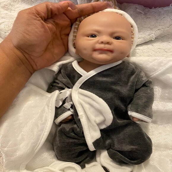 🆕14 inch Full Body Platinum Silicone Baby Dolls Boy for Toddlers Reborn Baby - Picture 1 of 9